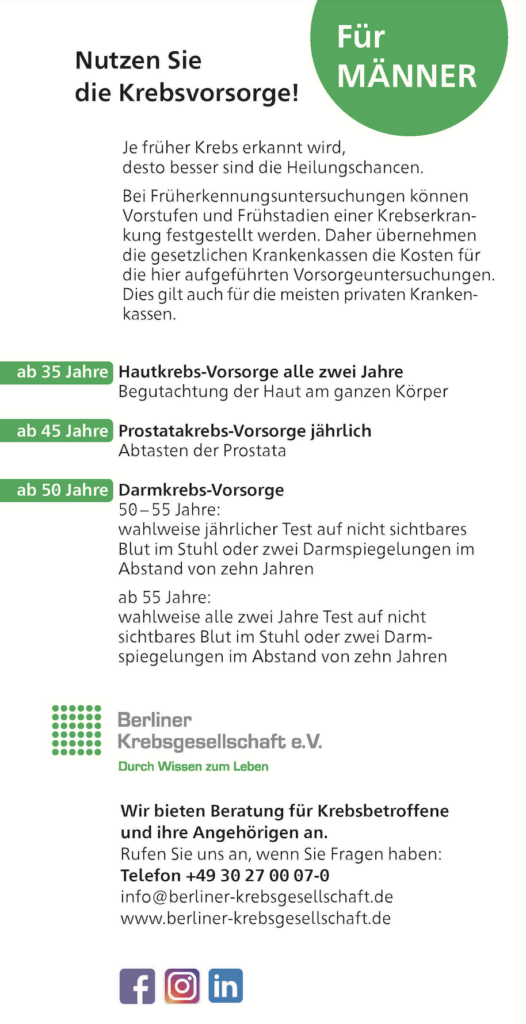 Früherkennungsuntersuchungen für Frauen und Männer